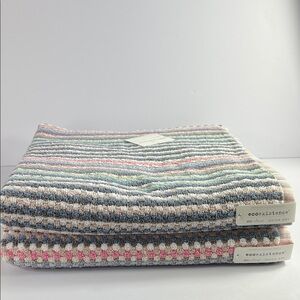 Ecoexistence Bath Towels Multi Color Striped Quick Dry Cotton 31" x 56" 2 pc NEW
